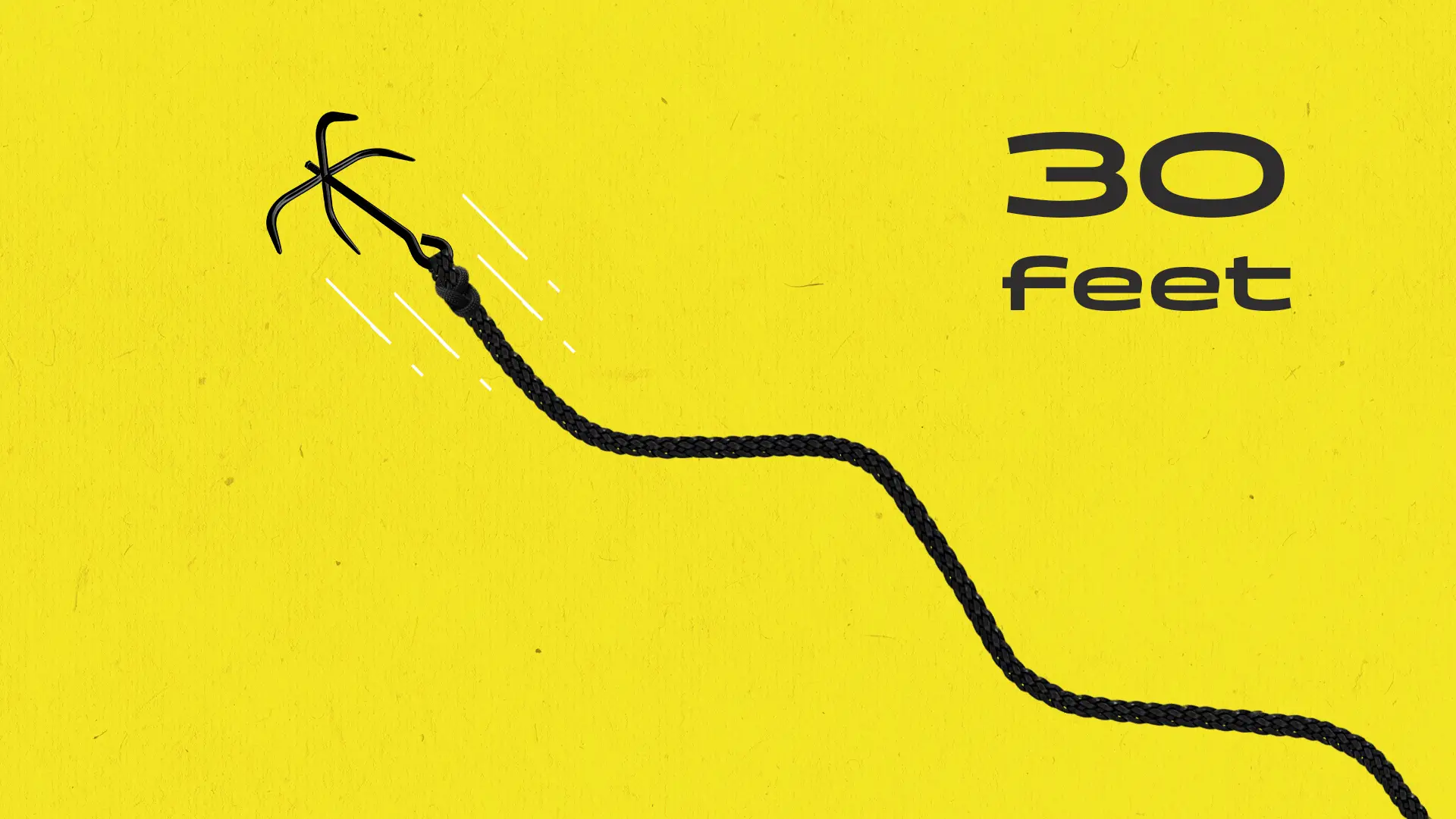 "A grappling hook can reach 30 feet..."